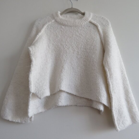 FREE PEOPLE Solid Cocoon Solid Crew Sweater Jumper in Ivory Neutral - Size XS - Picture 10 of 14